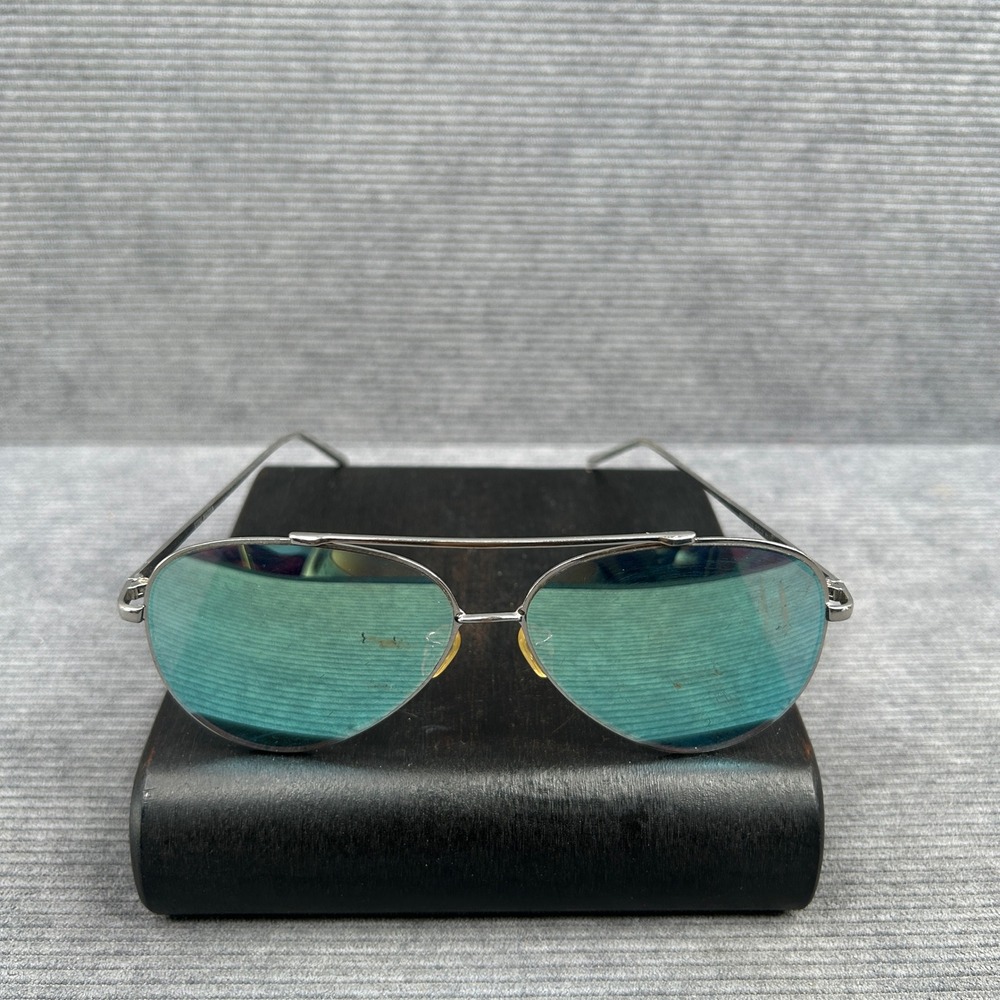 Steve Madden Aviator y2k Sunglasses Silver Tone Blue Mirrored Lens SM462123 Vtg